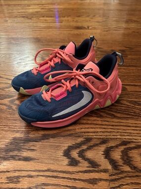 Nike Kids Basketball Sneakers - Navy and Pink